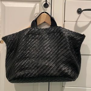 Clare V Bateau bag, black woven leather. Rare!